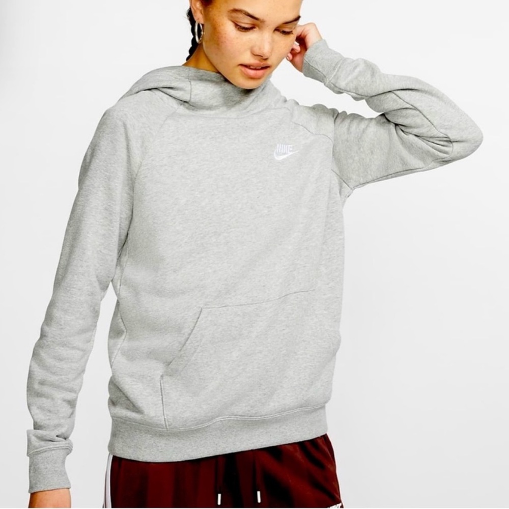 NWOT Nike Sportswear Club Fleece Funnel-Neck Hoodie Pullover M Heathered Gray